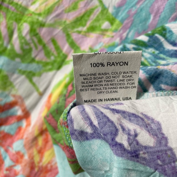 Jams World Colorful Palm Leaf Hawaiian Rayon Sleeveless Tank Dress Womens Medium - Picture 8 of 8